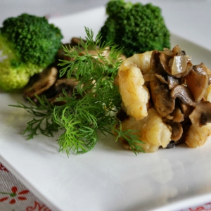 Filetes de Solha com Cogumelos e Brócolos