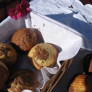 Muffins de Laranja Marmoreados