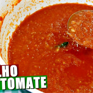 Molho de tomate caseiro encorpado e perfeito para suas massas e pizzas
