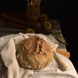 Pão "Sem Amassar" de Castanha (Chestnut Sourdough Bread)