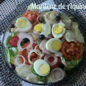 Salada de bacalhau gratinada: Marilene de Aquino