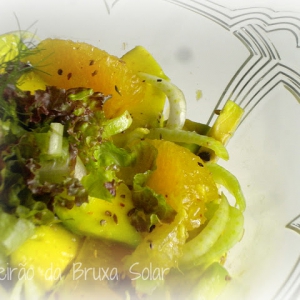 Salada de laranja, abacate e erva doce com molho especial