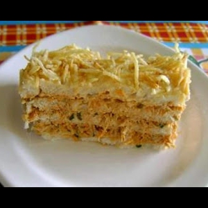 Torta Fria de Frango (com pão de fôrma)