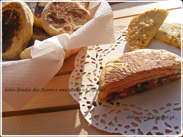 Bolo lêvedos dos Açores e uma sandwich especial