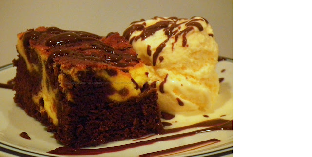 Brownie com mesclado de cheesecake