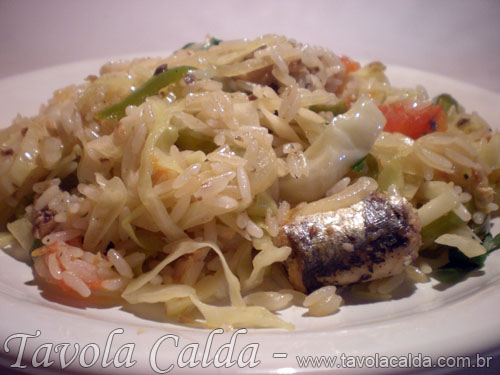 Arroz com Repolho e Sardinha