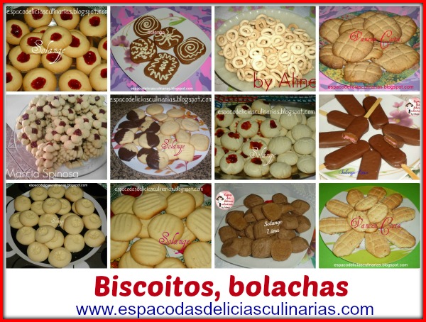 Biscoitos/bolachas, mural com as fotos e link para a receita do blog