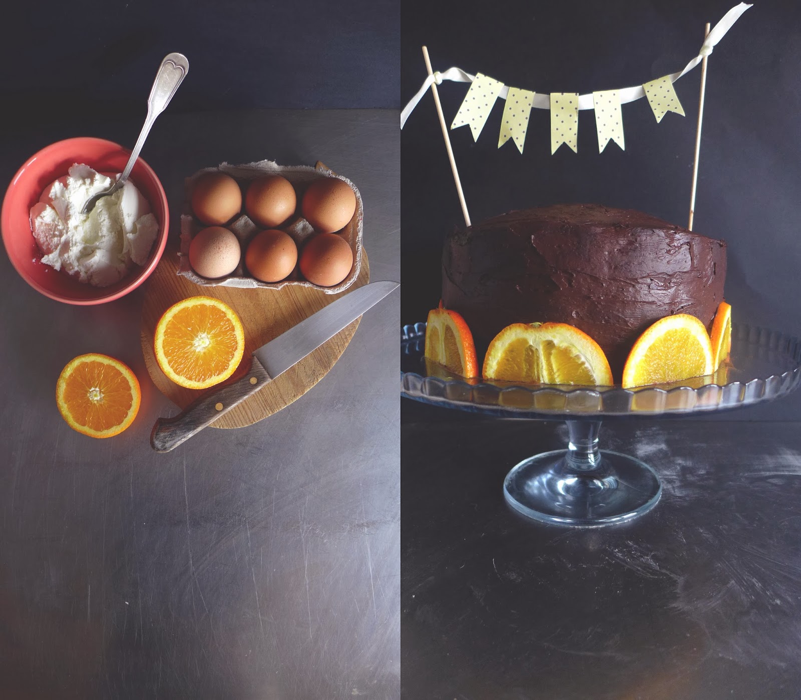 {Bolo de aniversário} ricotta, laranja e chocolate/ {Birthday cake} ricotta, Orange, chocolate