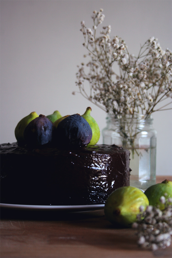 Bolo de chocolate e figos/ Chocolate and fig cake