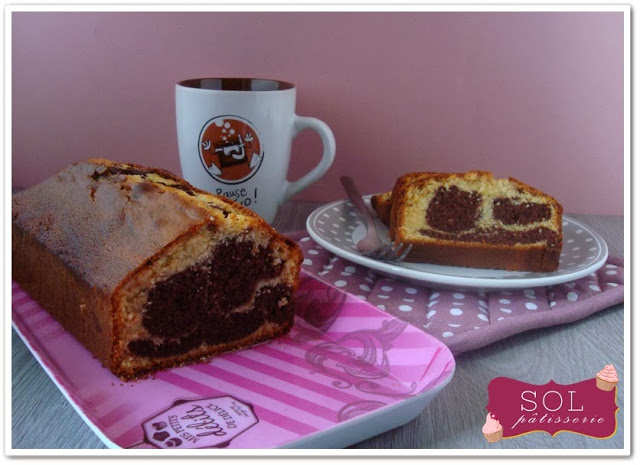 Cake marbré chocolat vanille - Bolo marmoreado de chocolate e baunilha