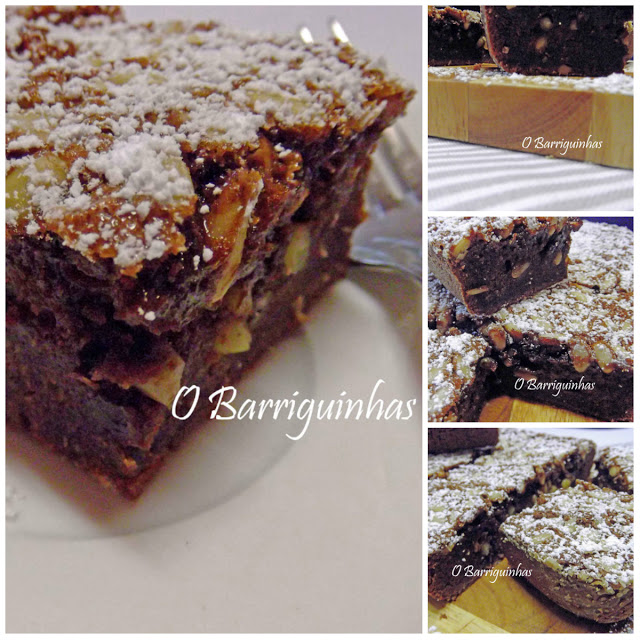 Brownie de Manteiga de Amendoim, Coco e Pinhões  - Dia Um...Na Cozinha - Junho - Brownies