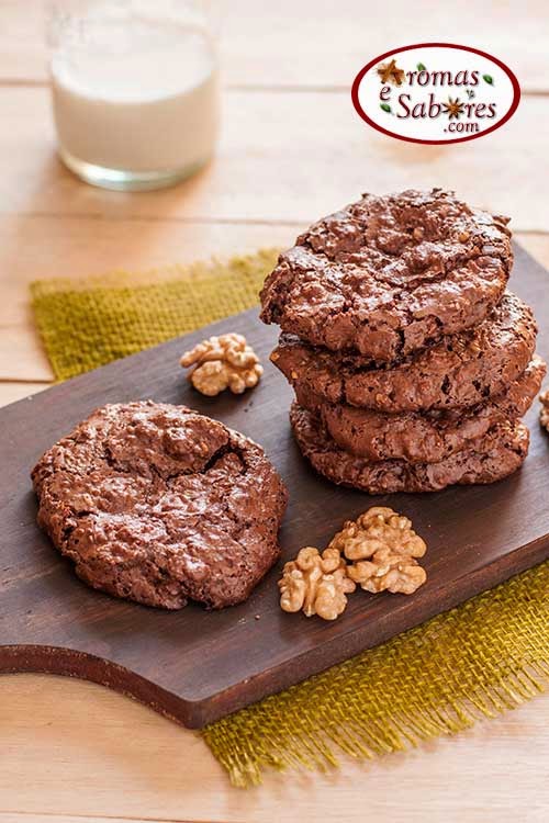 Biscoitos de chocolate e nozes - sem glúten e sem lactose