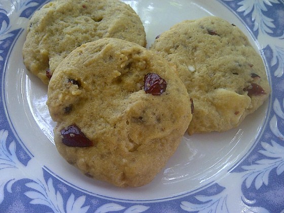 Cookies de Cranberry com Chocolate Branco