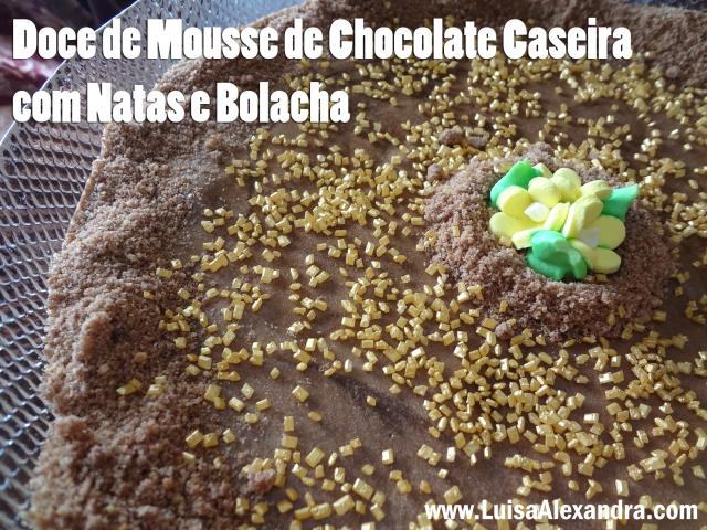 Doce de Mousse de Chocolate Caseira com Natas e Bolacha