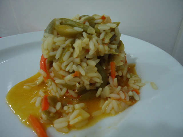 arroz de cenoura e feijão verde