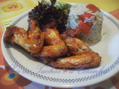 Hühnerflügel mit Reis Paprika
