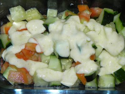 Salada de Pepino com Tomate e Iogurte ao Curry