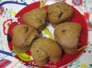 Muffins de chocolate e baunilha