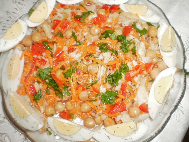 Salada quente de Bacalhau com Grão