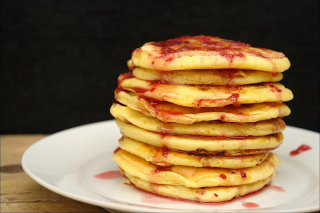 Num domingo com tempo... Panquecas de Framboesas