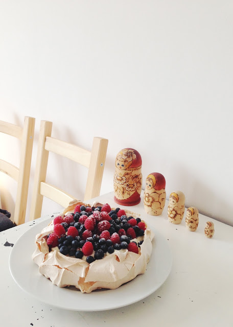 dancing in the clouds. { cream filled berry pavlova }