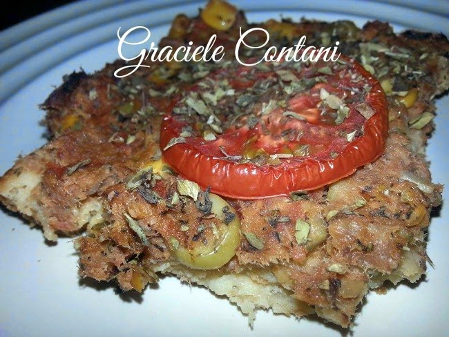 Eu testei receita do blog: Graciele Contani, pizza de sardinha de liquidificador