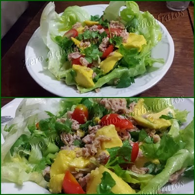 Salada de atum com abacate Low carb high fat