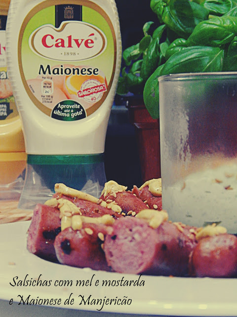 Salsichas com Mel e Mostarda & Maionese de Manjericão
