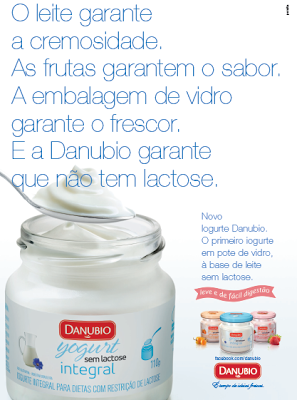 Iogurte lacto-free Danubio com granola caseira