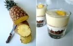 Pineapple and yogurt parfait / Parfait de iogurte e abacaxi