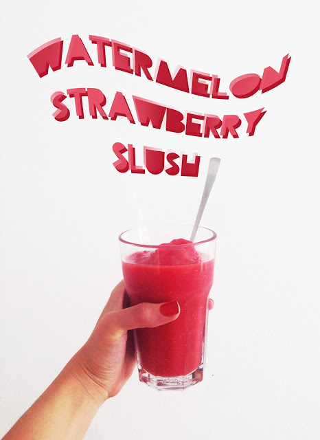 let me introduce you your new favourite everyday summer treat { watermelon-strawberry slush }