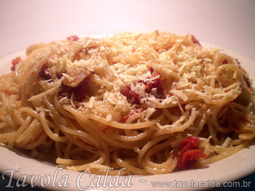 Spaghetti com Alho e Tomate Seco