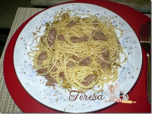 Spaghetti com Filé Mignon