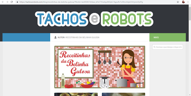 O blogue Receitinhas da Belinha Gulosa, no site Tachos e Robots